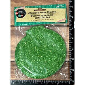 Glittered Foam Ornament Shapes For Crafting 10 Count Green By Crafters Square